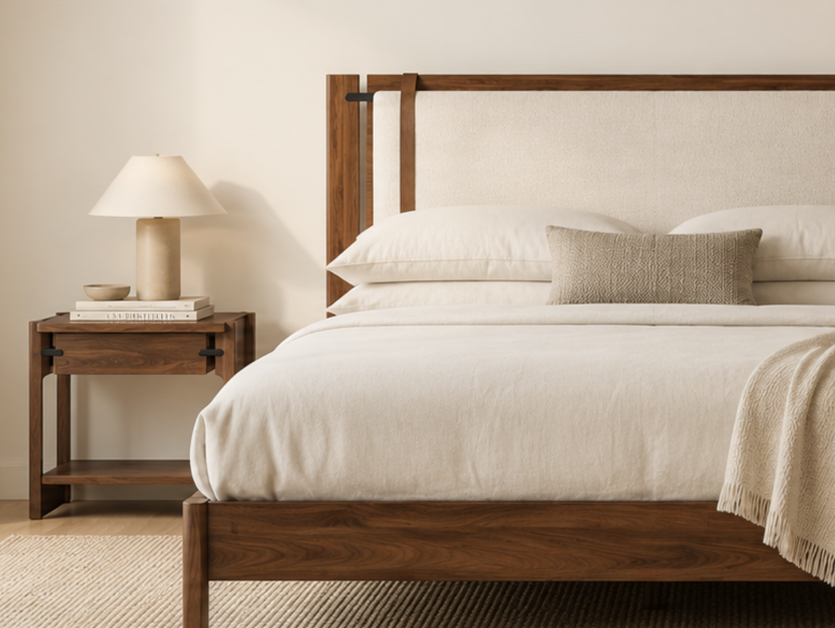 GRAYN Join Bed and Nightstand Now Available in Walnut