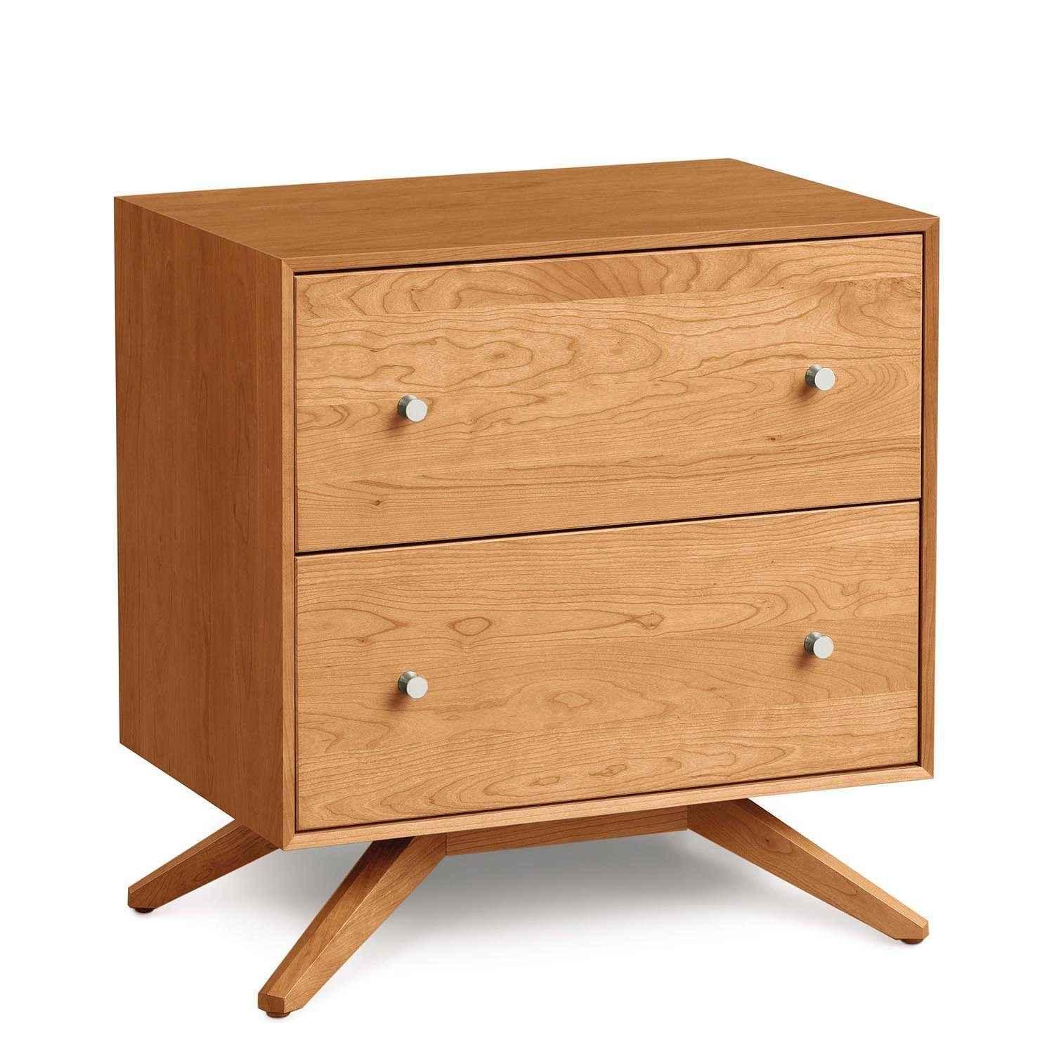 Astrid Two Drawer Nightstand in Cherry - Urban Natural Home Furnishings. Nightstands, Copeland