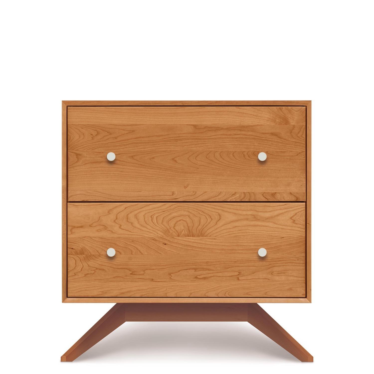 Astrid Two Drawer Nightstand in Cherry - Urban Natural Home Furnishings. Nightstands, Copeland