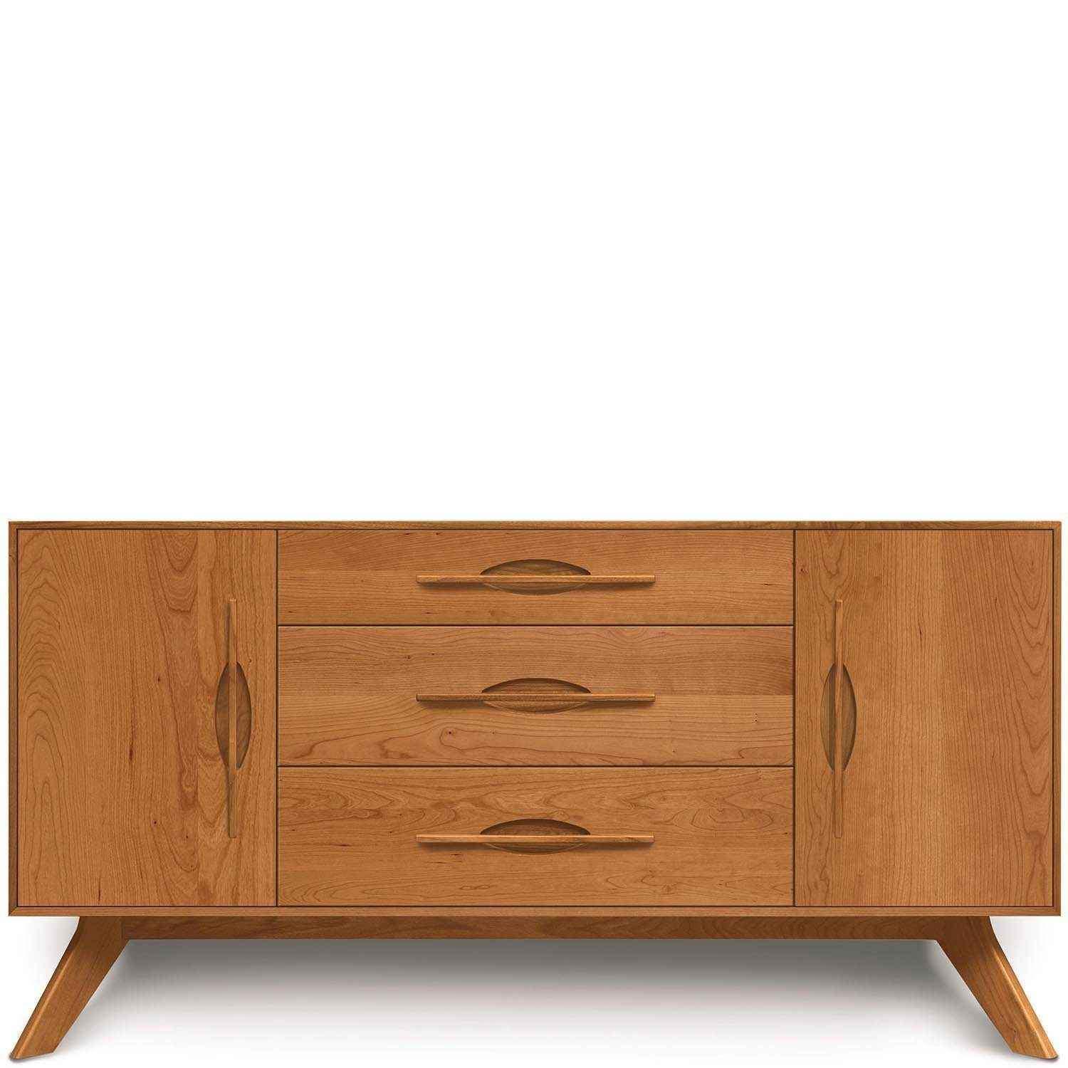 Audrey 1 Door on Either Side of 3 Drawers Buffet in Cherry - Urban Natural Home Furnishings. Buffet, Copeland