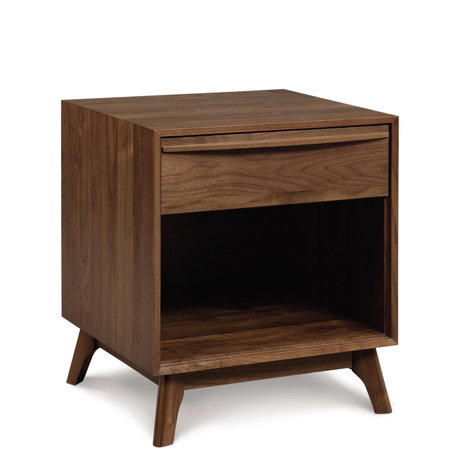 Catalina One-Drawer Nighstand / End Table in Walnut - Urban Natural Home Furnishings. Nightstands, Copeland
