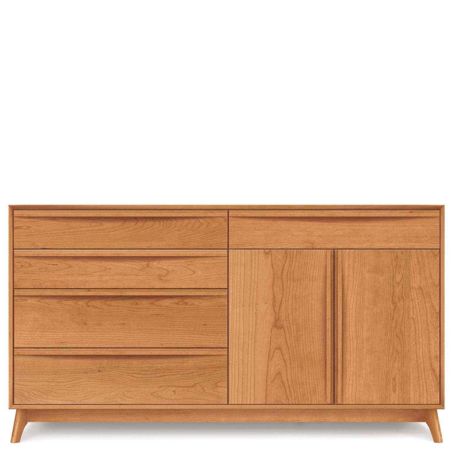 Catalina Buffet (4 Drawers on left, 1 Drawer over two doors on right) in Cherry - Urban Natural Home Furnishings. Dressers & Armoires, Copeland