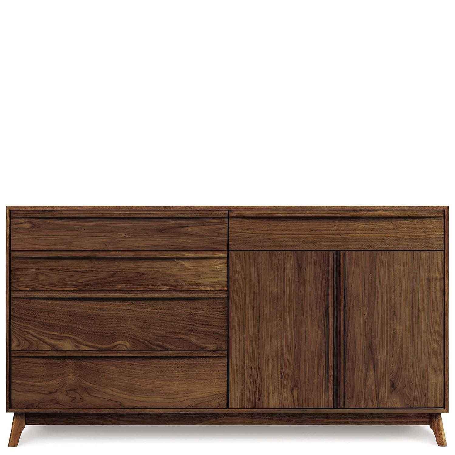 Catalina Buffet (4 Drawers on left, 1 Drawer over two doors on right) in Walnut - Urban Natural Home Furnishings. Dressers & Armoires, Copeland
