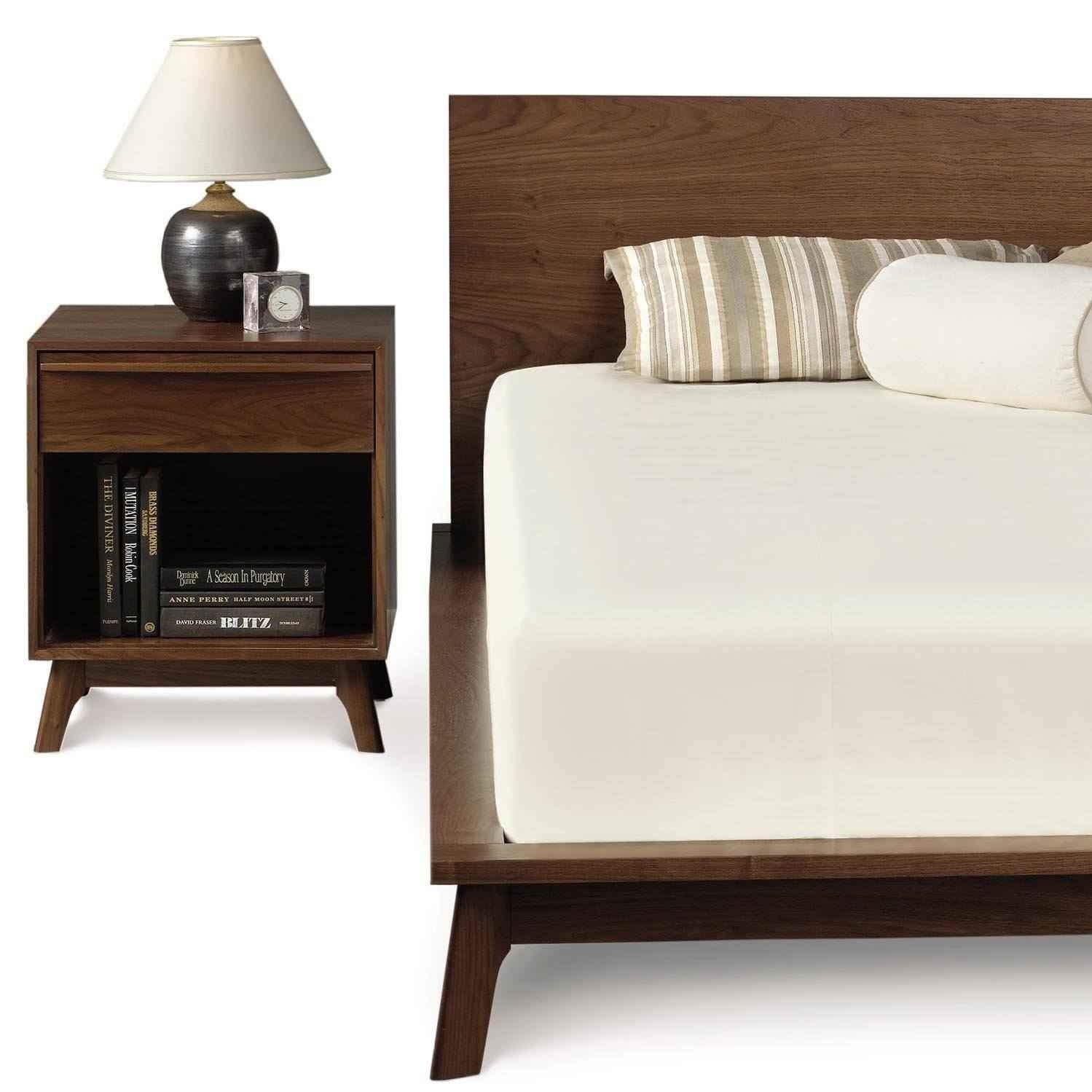 Catalina One-Drawer Nighstand / End Table in Walnut - Urban Natural Home Furnishings. Nightstands, Copeland