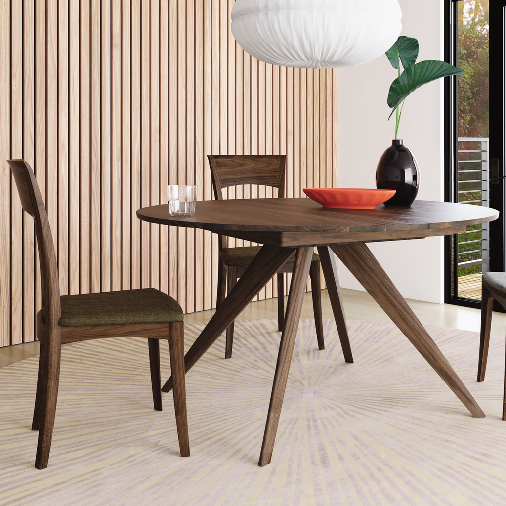 Catalina Round Extension Dining Table in Walnut - Urban Natural Home Furnishings