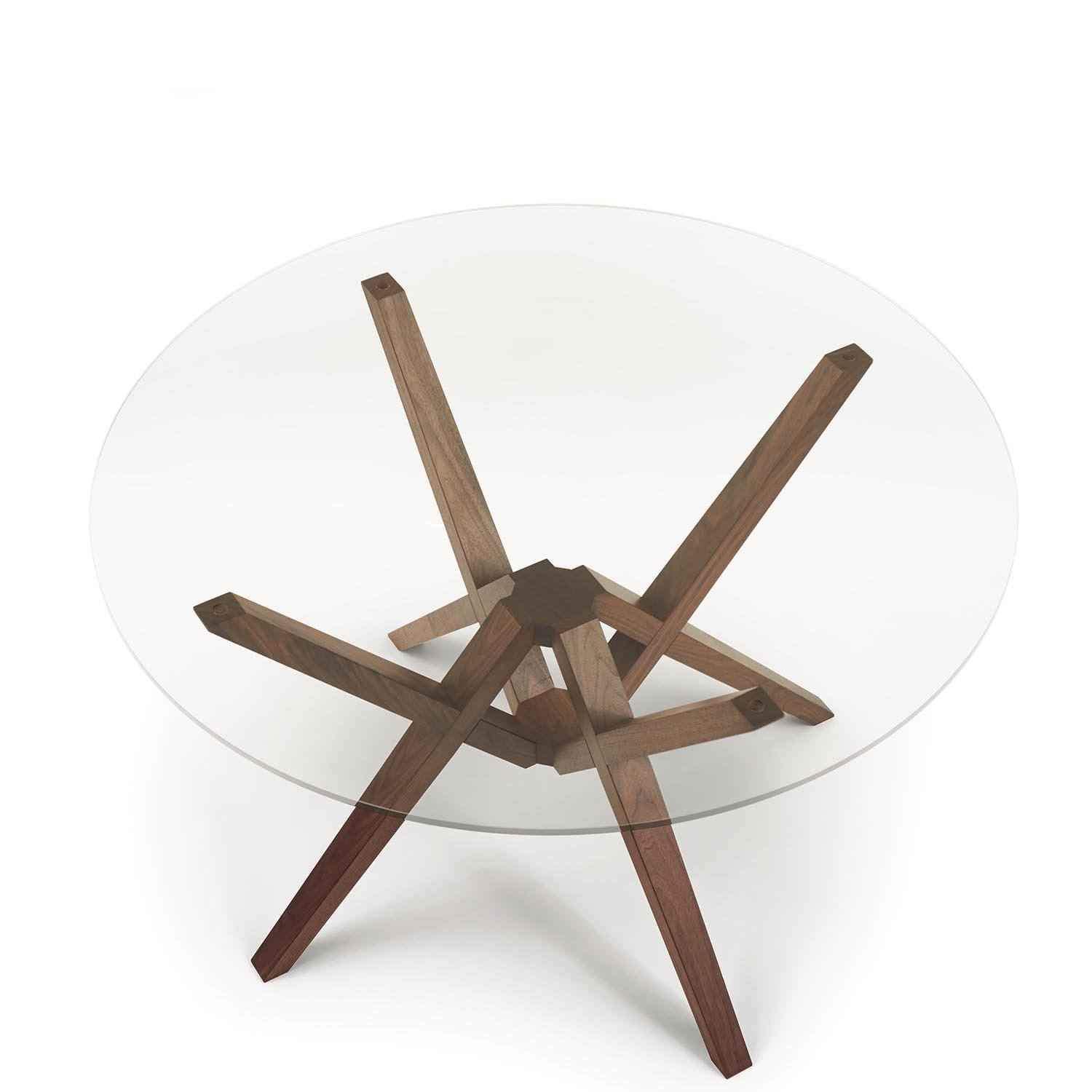 Exeter Round Glass Top Tables in Walnut - Urban Natural Home Furnishings. Dining Table, Copeland