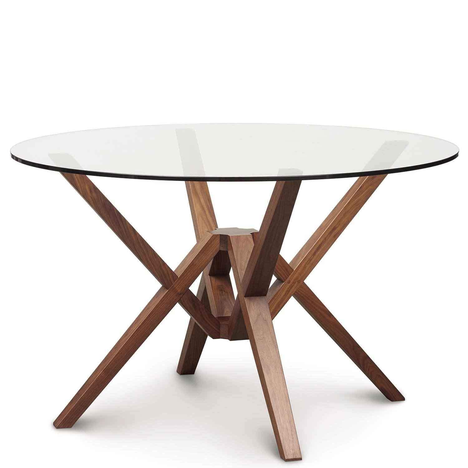 Exeter Round Glass Top Tables in Walnut - Urban Natural Home Furnishings. Dining Table, Copeland