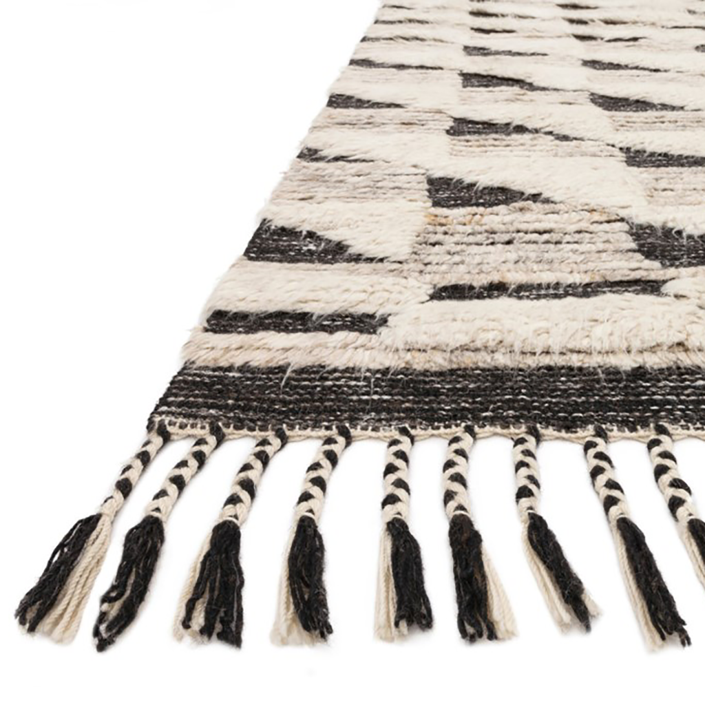 Khalid Hand Knotted Area Rug in Natural / Black by Loloi