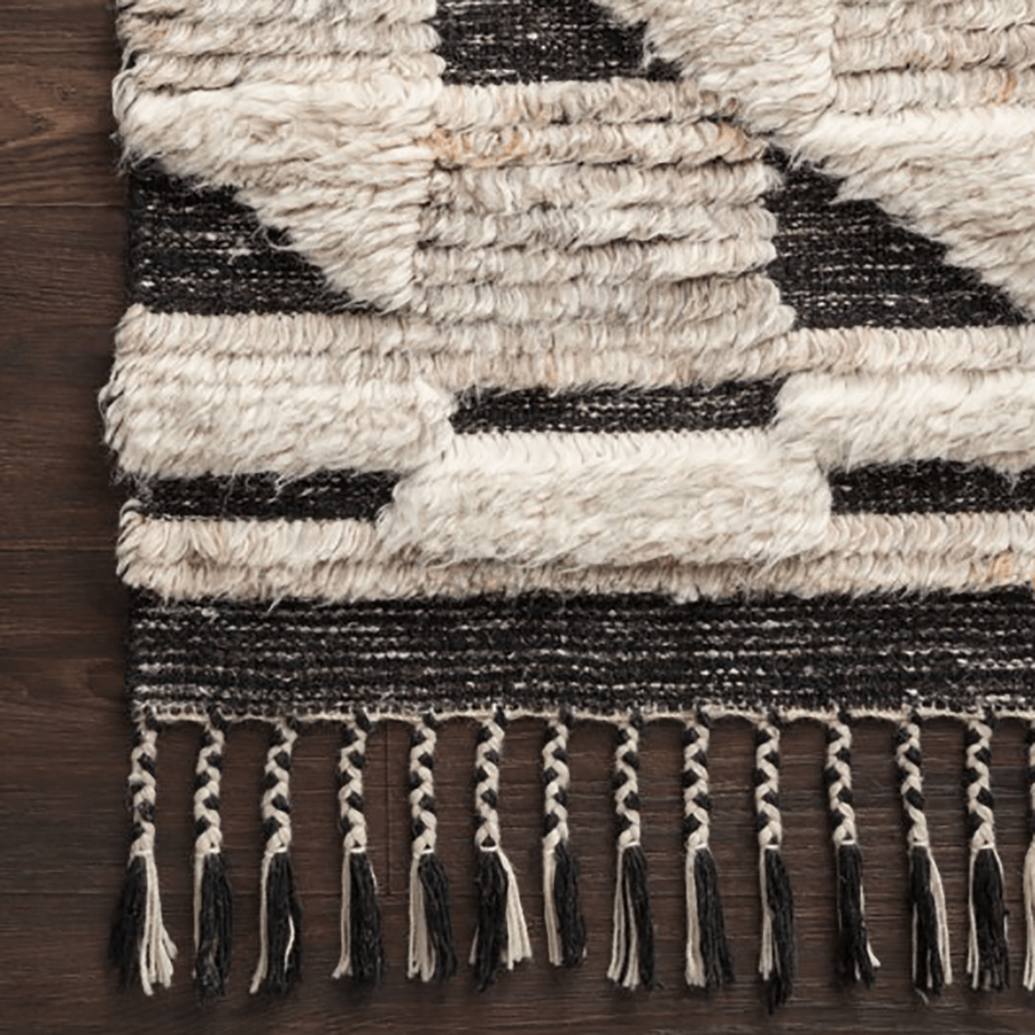 Khalid Hand Knotted Area Rug in Natural / Black by Loloi