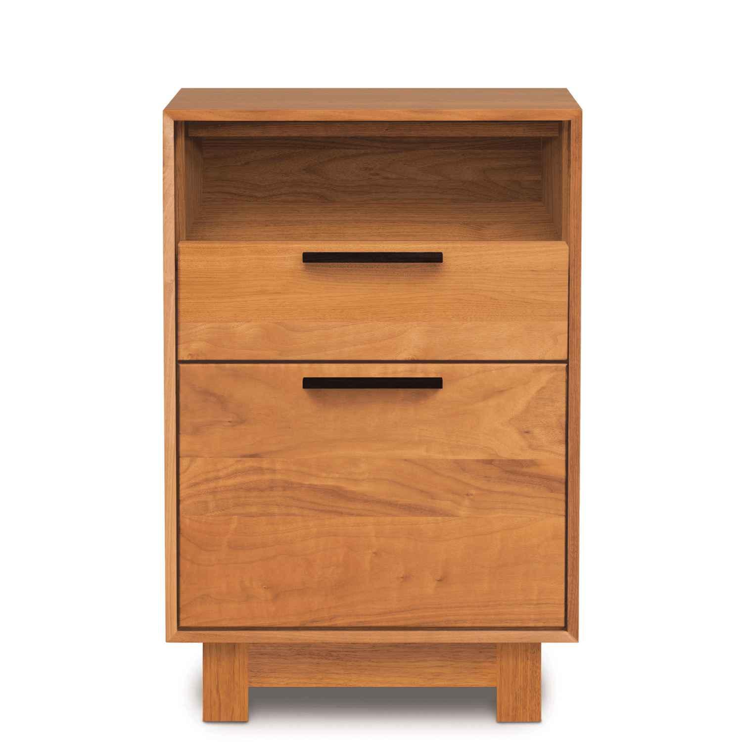 Linear Narrow File Cabinet with Cubby in Cherry - Urban Natural Home Furnishings