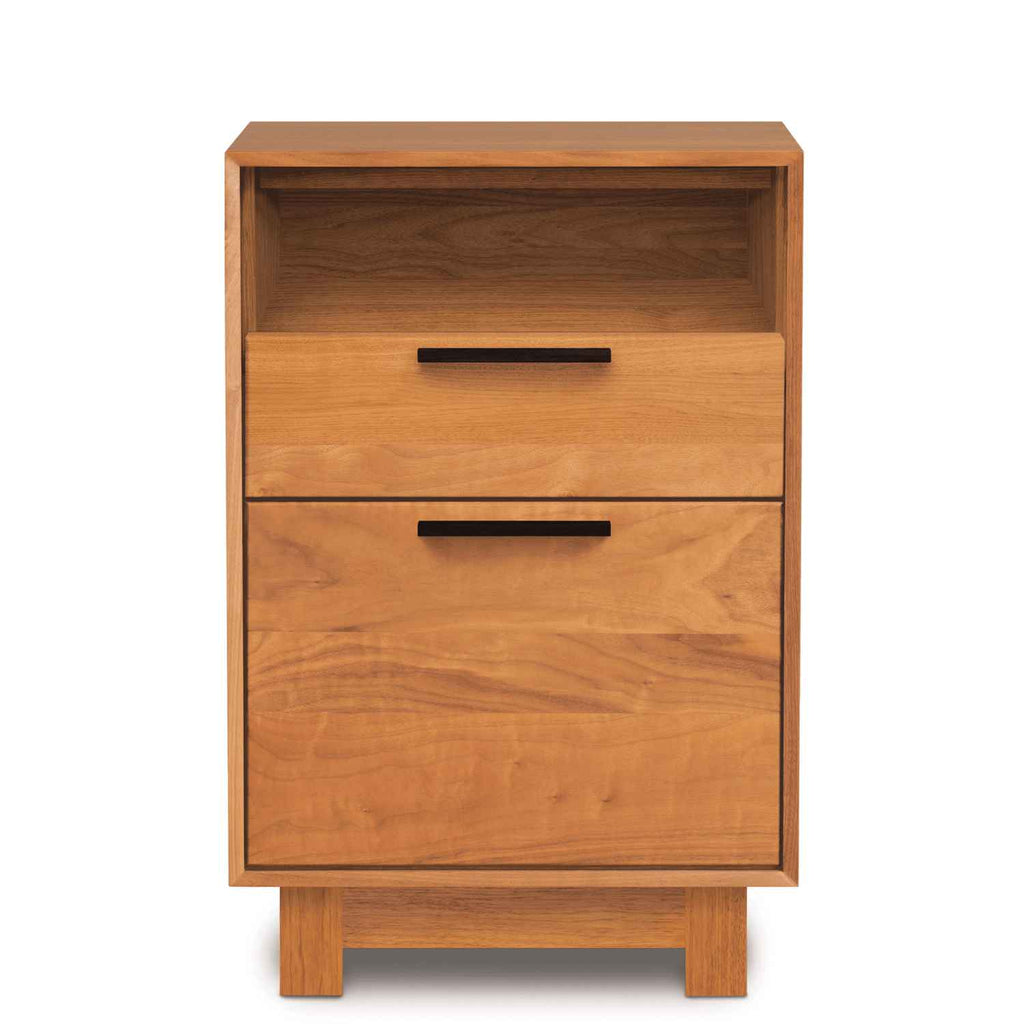 Linear Narrow File Cabinet with Cubby in Cherry - Urban Natural Home Furnishings