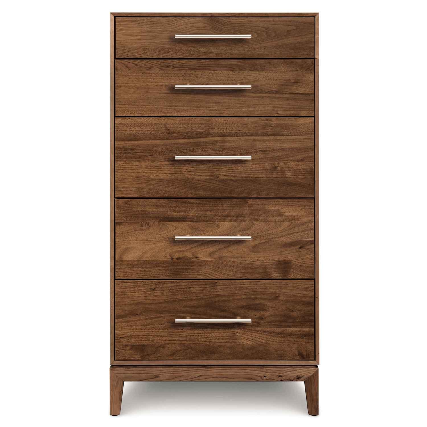 Mansfield Five Drawer Narrow Dresser in Walnut - Urban Natural Home Furnishings