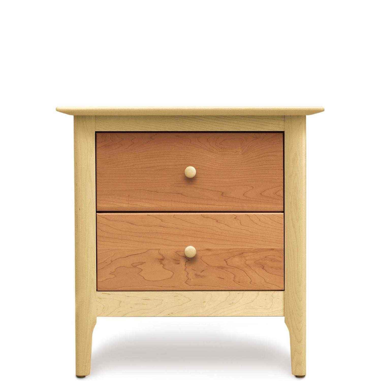Sarah Two Drawer Nightstand in Maple/Cherry - Urban Natural Home Furnishings. Nightstands, Copeland