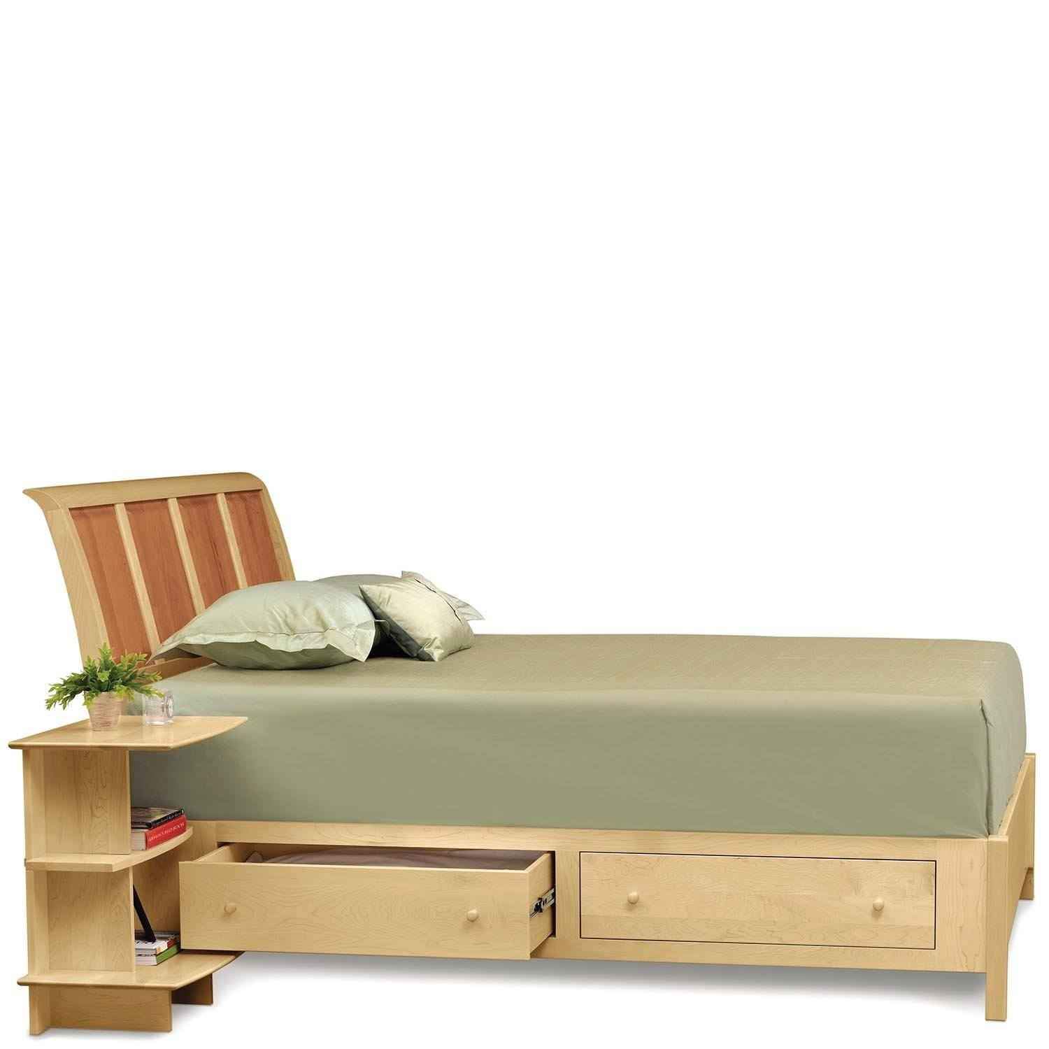 Sarah Sleigh 48" Bed With Storage in Cherry/Maple - Urban Natural Home Furnishings. Bedframes, Copeland