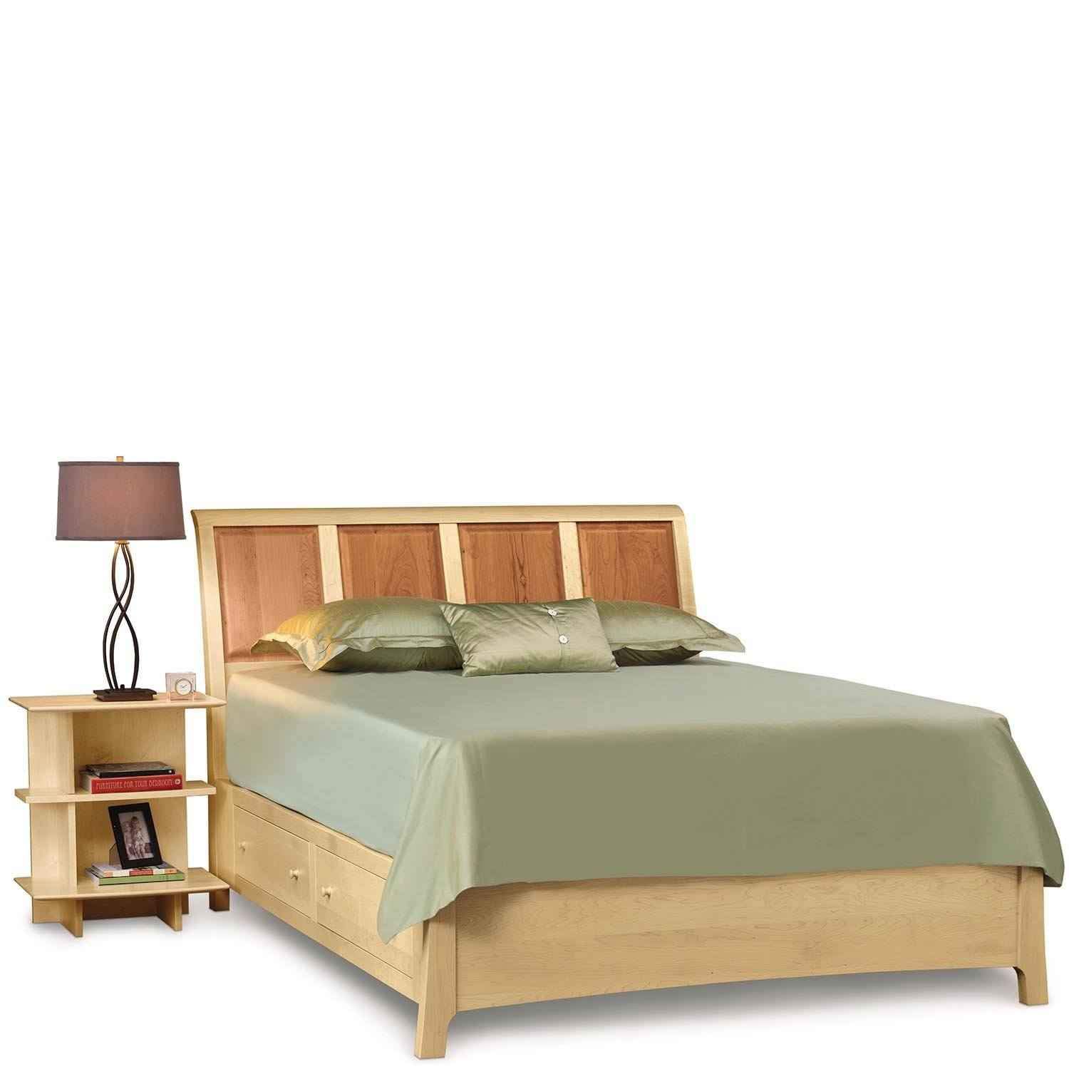 Sarah Sleigh 48" Bed With Storage in Cherry/Maple - Urban Natural Home Furnishings. Bedframes, Copeland