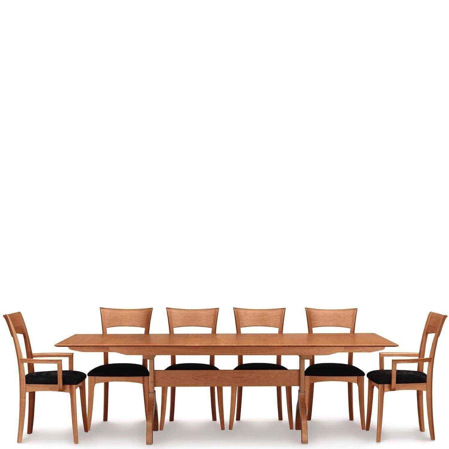 Sarah Trestle Extension Tables with Easystow Extension and Leaf Storage - Urban Natural Home Furnishings. , Urban Natural Home Furnishings