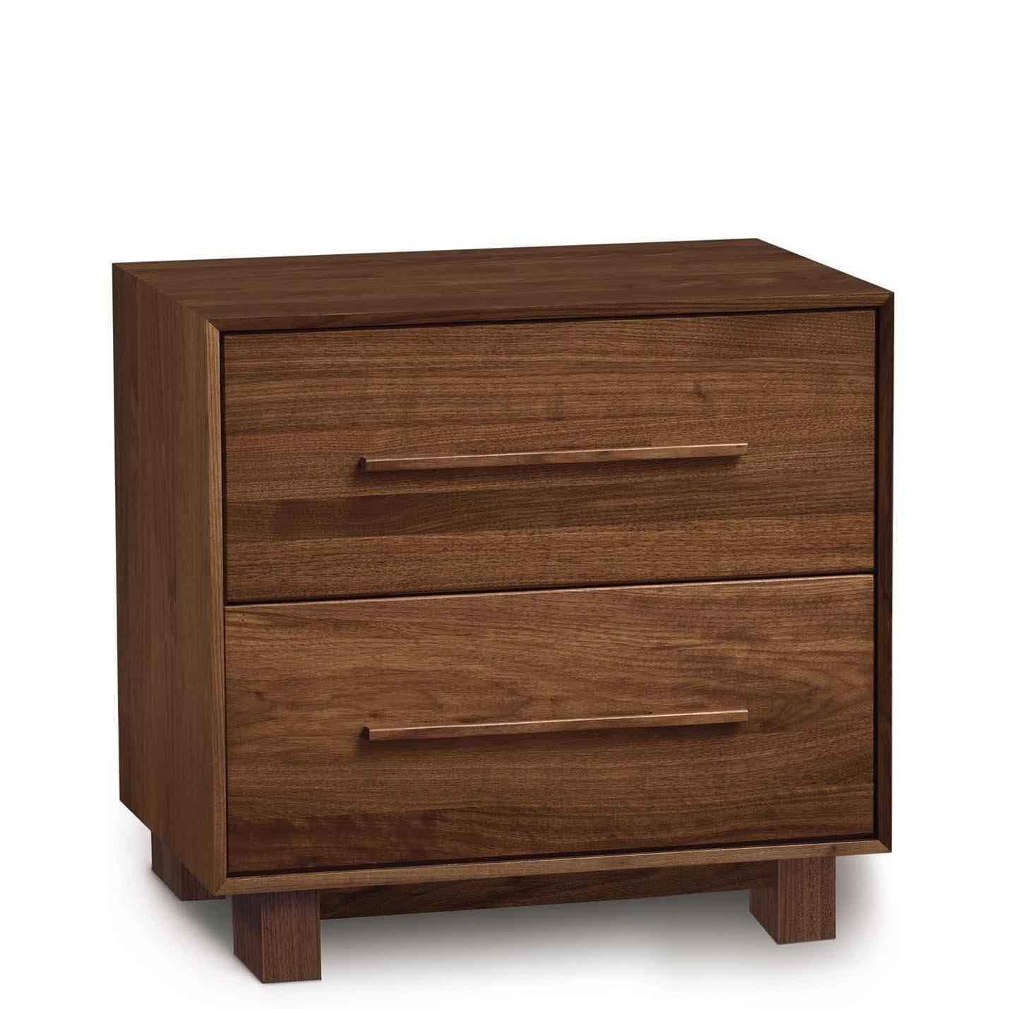 Sloane Two Drawer Nightstand in Natural Walnut - Urban Natural Home Furnishings. Nightstands, Copeland