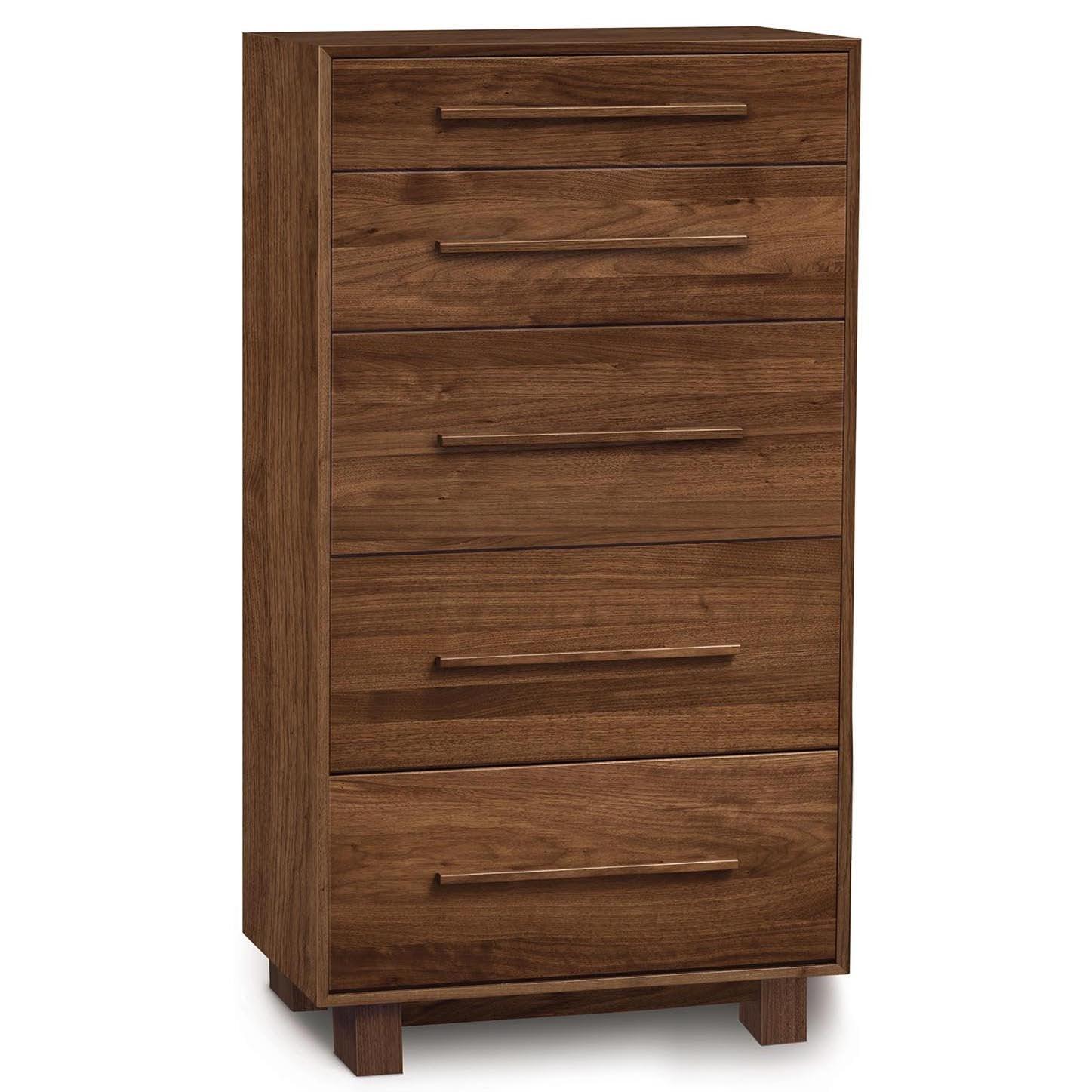 Sloane Five Drawer Narrow Dresser in Natural Walnut - Urban Natural Home Furnishings. Dressers & Armoires, Copeland