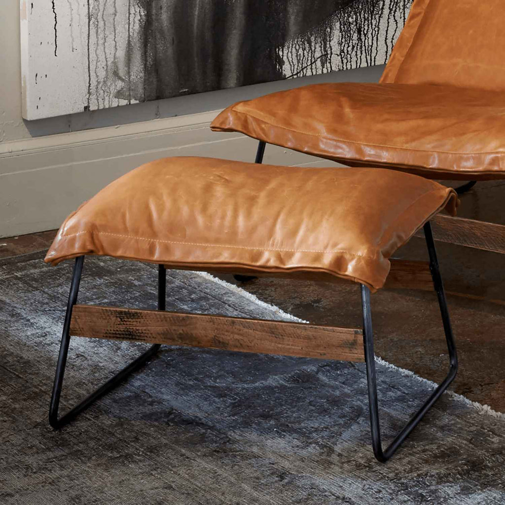 Drift Ottoman in Leather - Urban Natural Home Furnishings