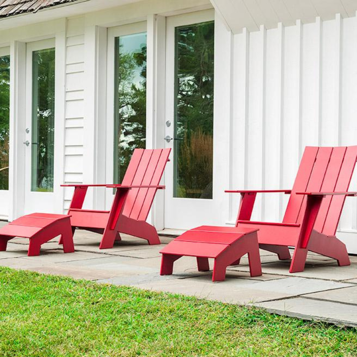 Curved Adirondack Chair and Ottoman Set - Thumbnail 2