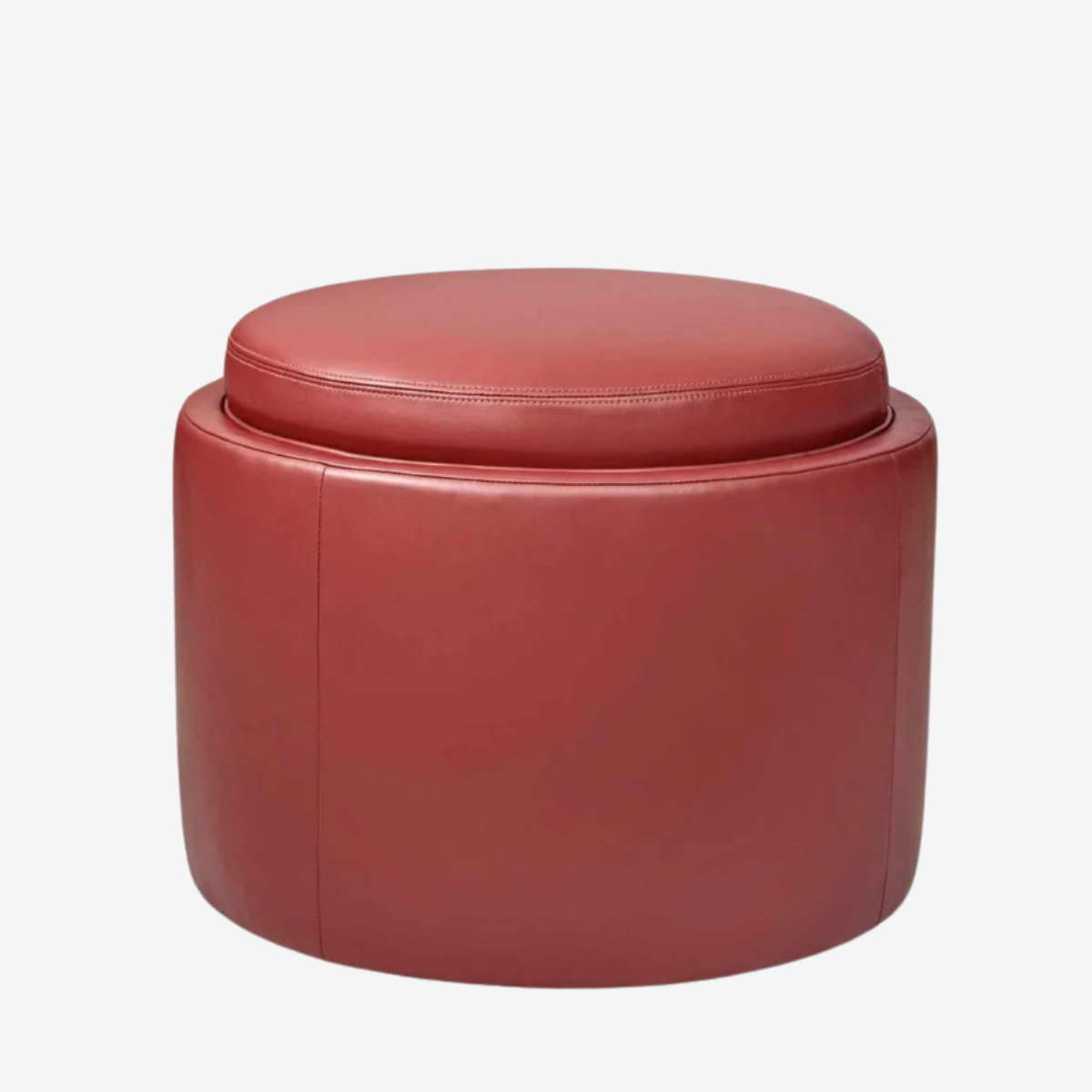 American Leather Uno Round Storage Ottoman - Thumbnail 4