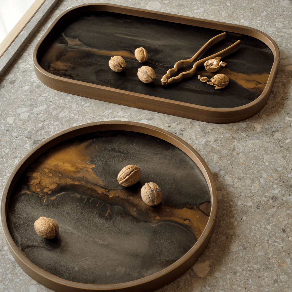 Bronze Organic Glass Valet Tray