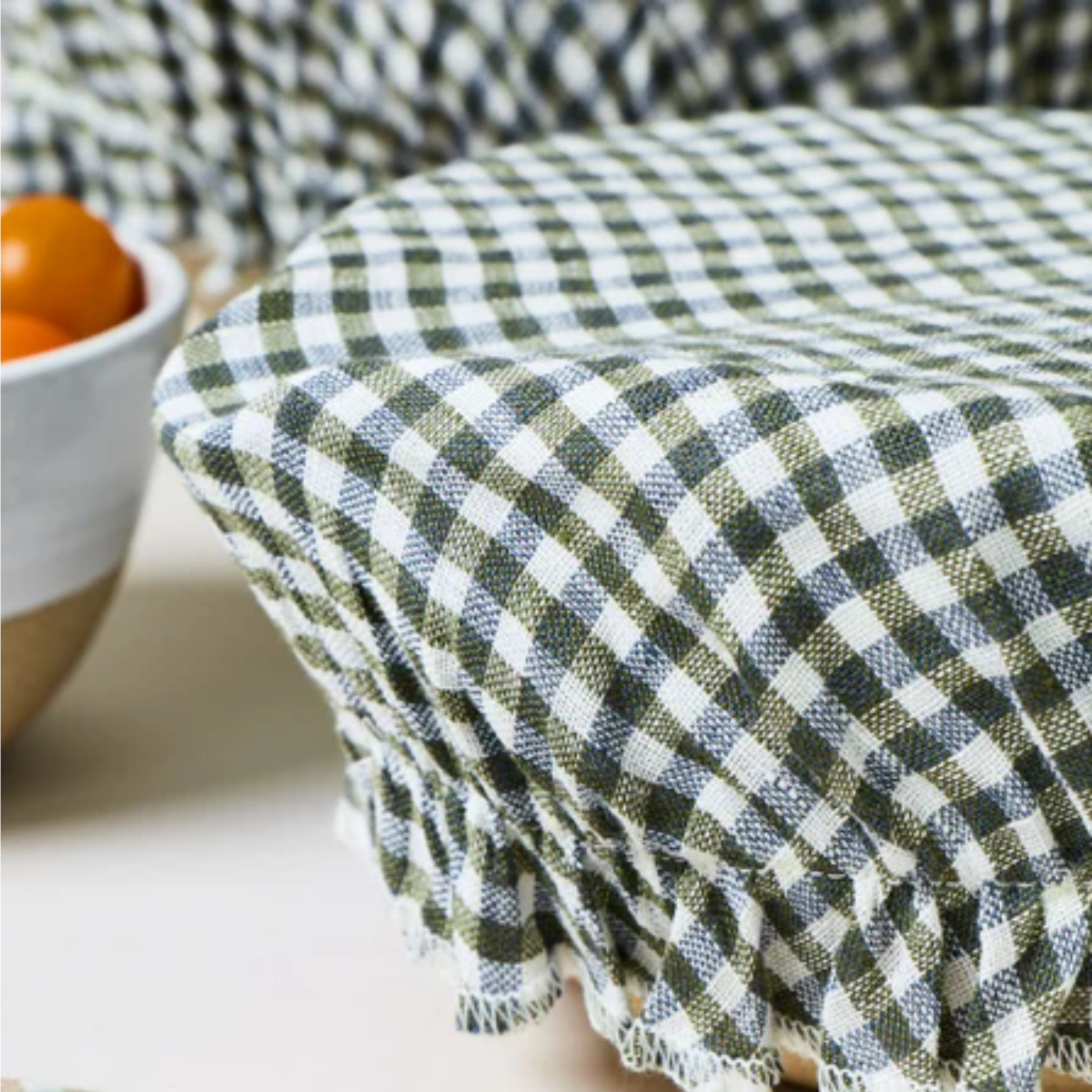 Farmhouse Gingham Linen Bowl Covers