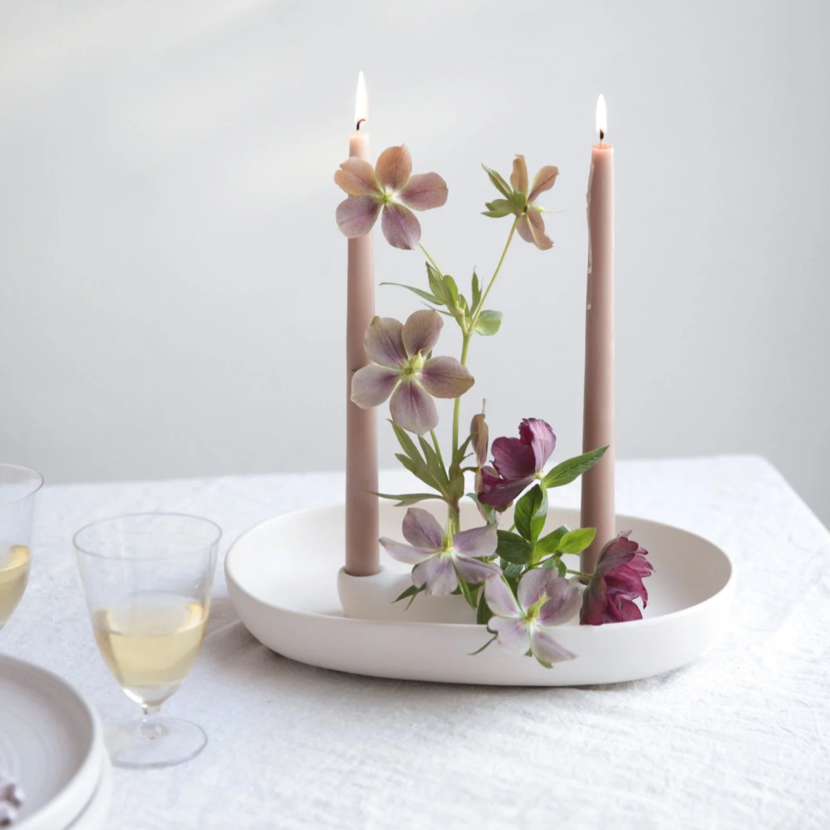 The Floral Society Flower Frog Bowl & Taper Holder