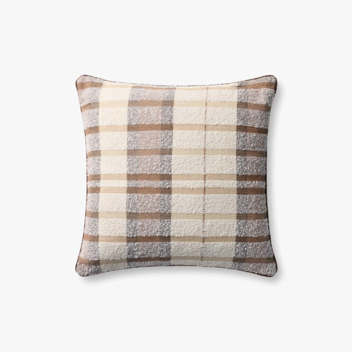Tonal Brown/Plaid Pillow