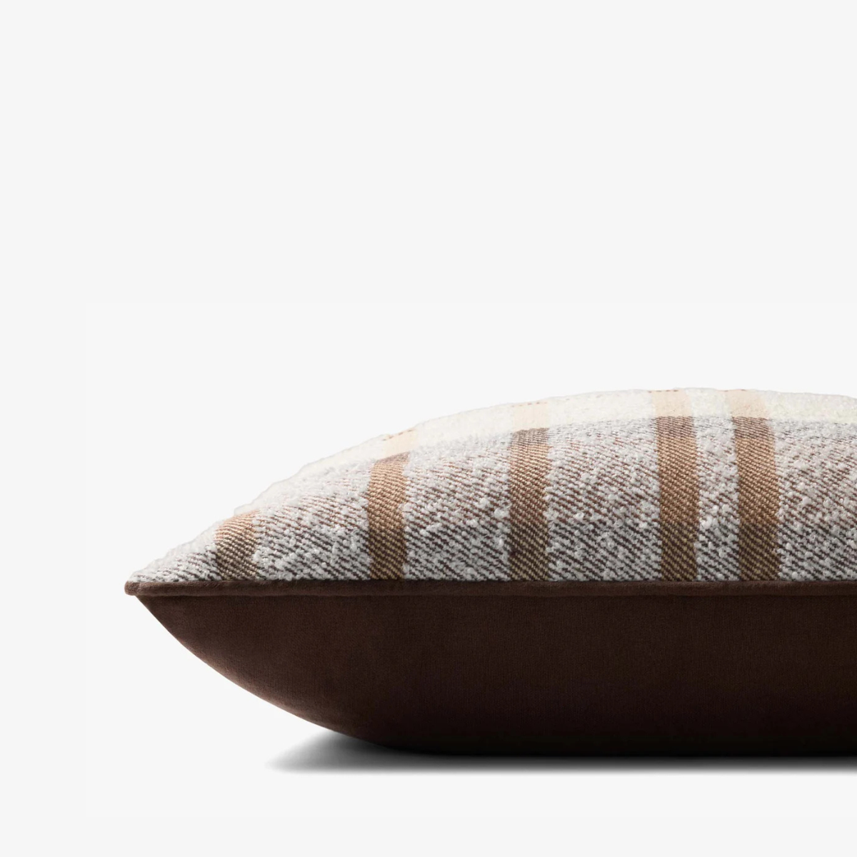 Tonal Brown/Plaid Pillow - Thumbnail 2