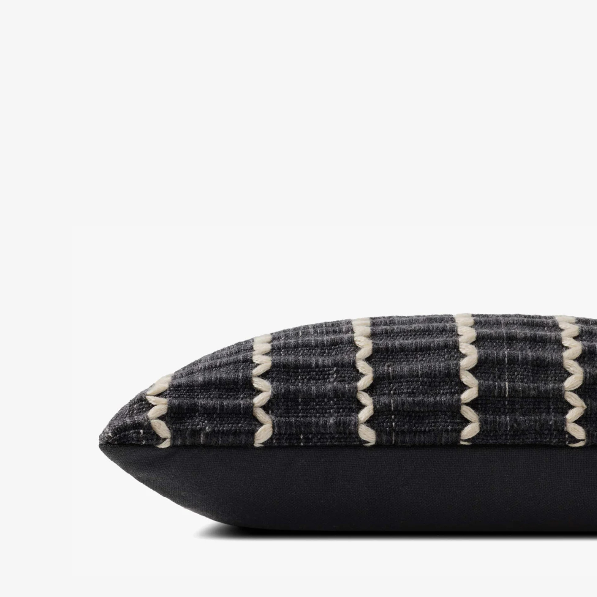 Cotton Blend Pillow with Woven Texture - Thumbnail 3