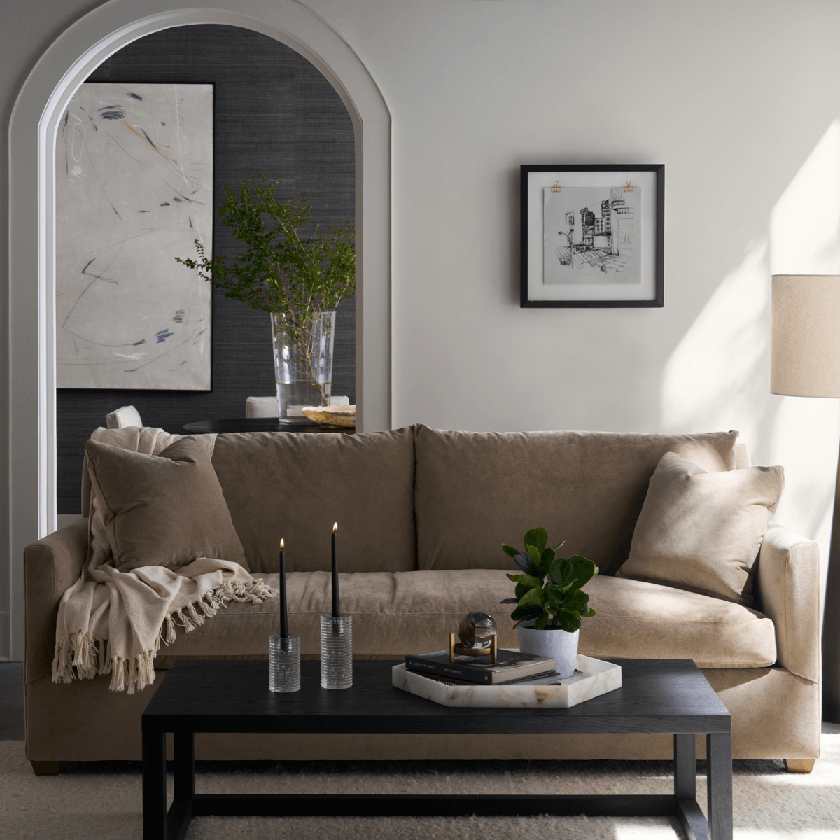 Lilah Velvet Sofa - Thumbnail 3