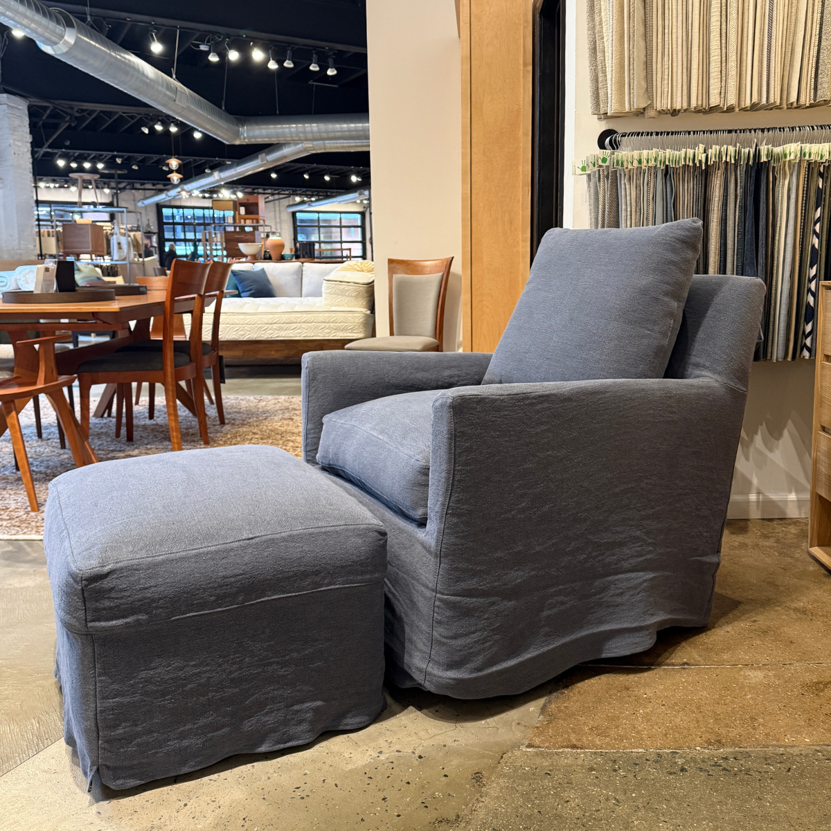 Lilah Slipcover Swivel Glider Ottoman Rowe – Urban Natural Home