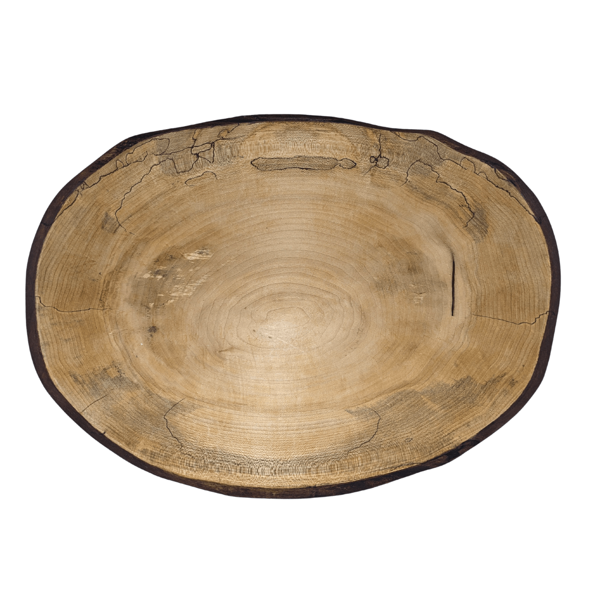 15-inch Spalted Maple Oval Serving Bowl - Thumbnail 3