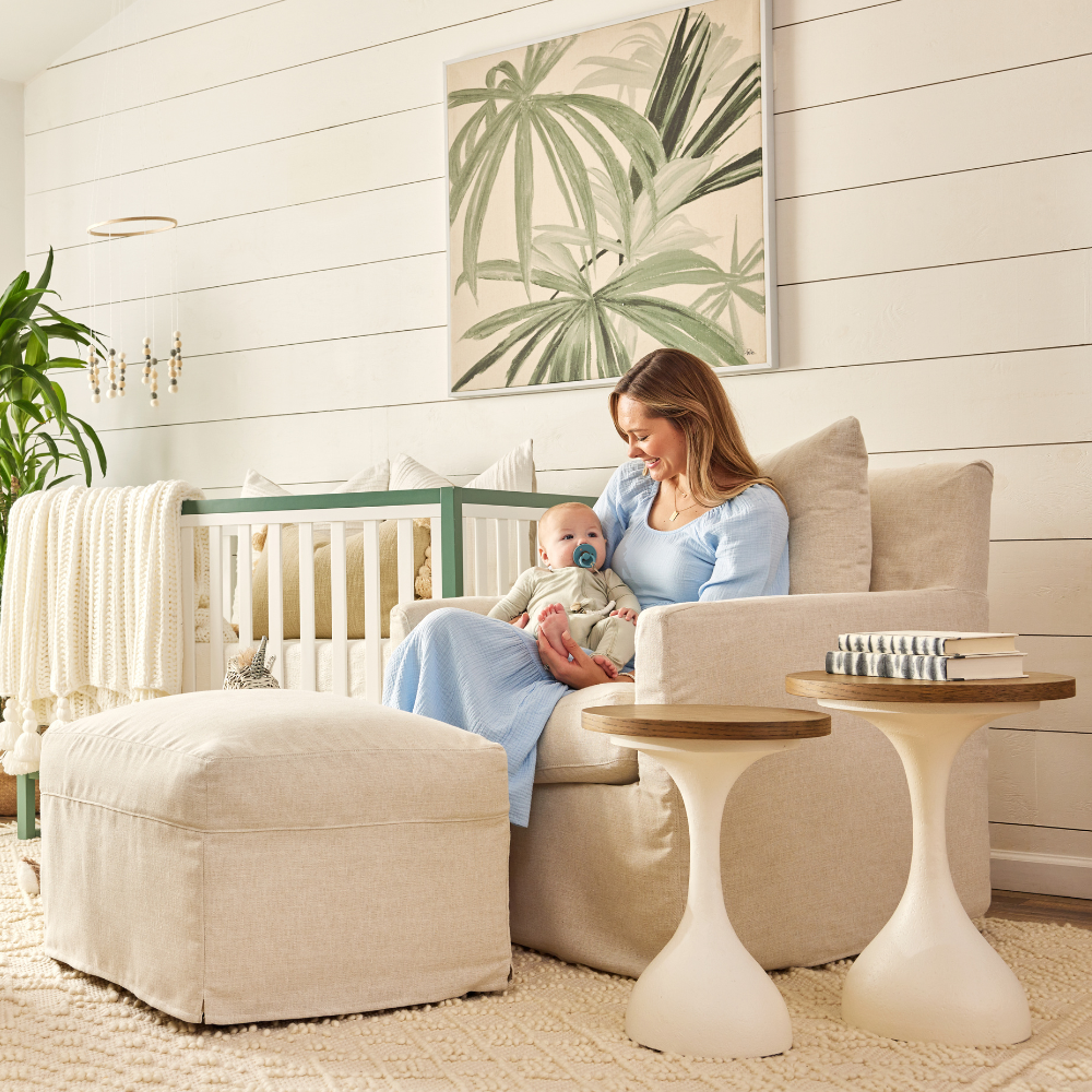 Lilah Slipcover Swivel Glider Ottoman Rowe Urban Natural Home