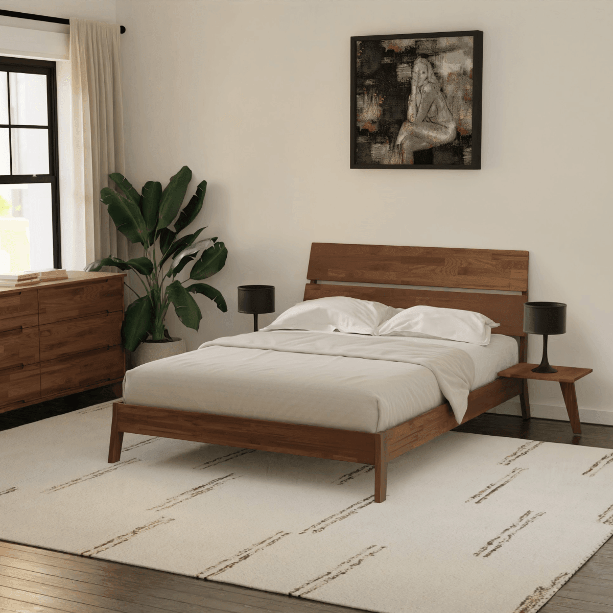 Linn Solid Wood Platform Bed - Thumbnail 3