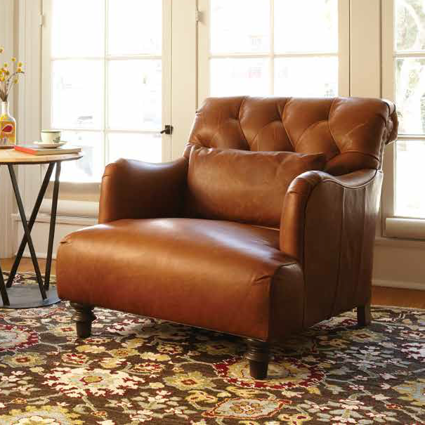 Essentials Acacia Leather Chair - Urban Natural Home Furnishings