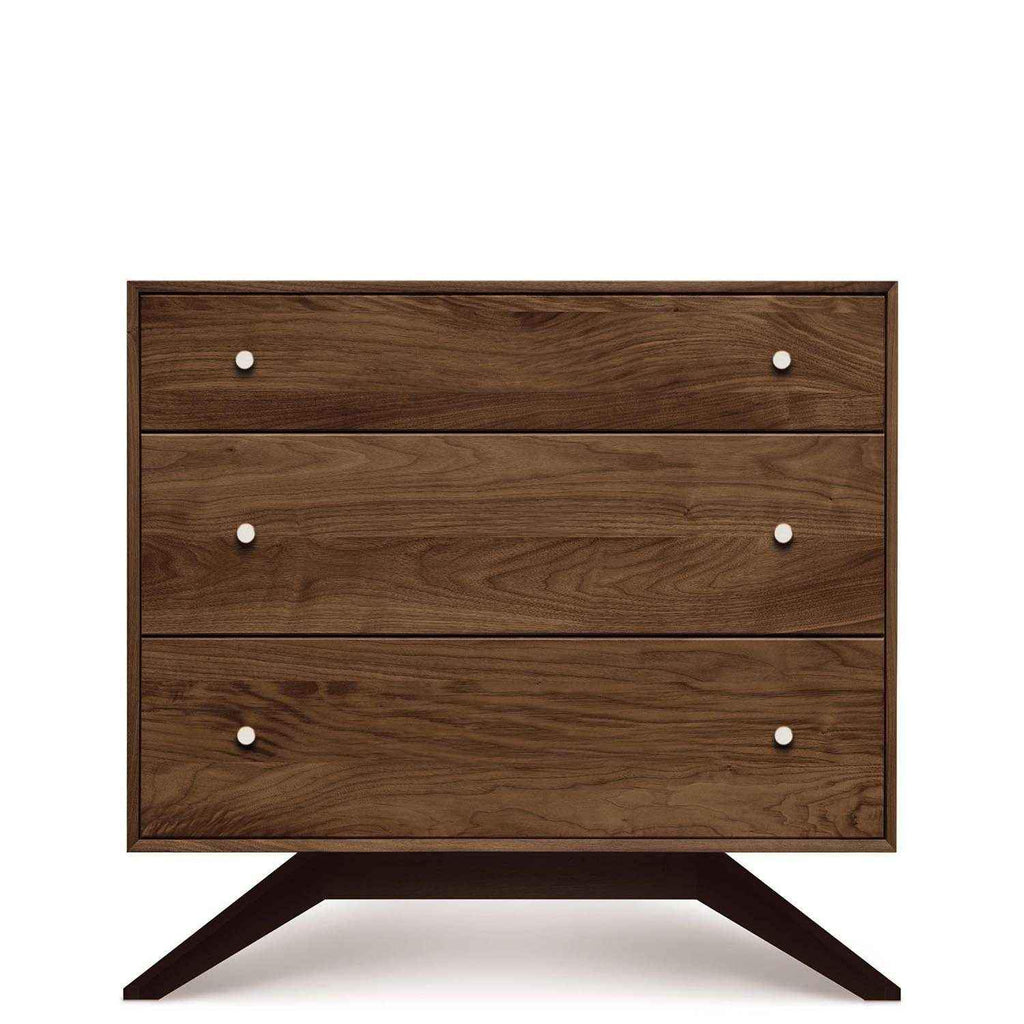 Astrid 3 Drawer Dresser in Walnut with Dark Chocolate Legs - Urban Natural Home Furnishings.  Dressers & Armoires, Copeland