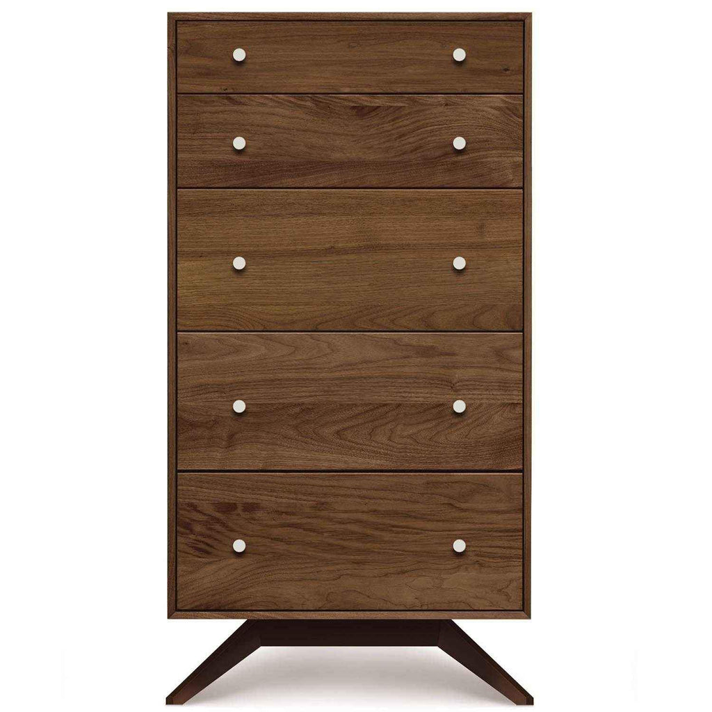 Astrid Five-Drawer Dresser in Walnut with Dark Chocolate Legs - Urban Natural Home Furnishings.  Dressers & Armoires, Copeland