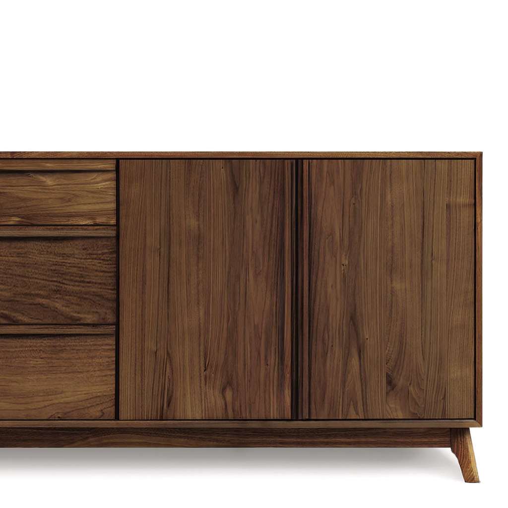 Catalina Dresser (3 Drawers on left, 2 Doors on right) in Walnut - Urban Natural Home Furnishings