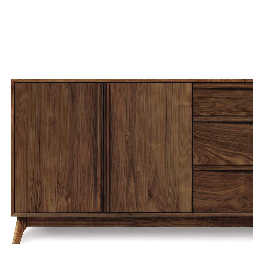 Catalina Dresser (3 Drawers on right, 2 Doors on left) in Walnut - Urban Natural Home Furnishings