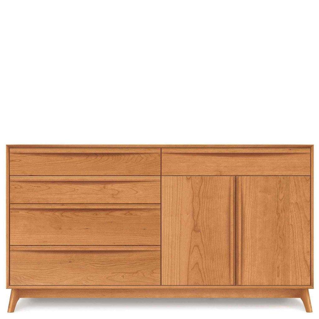 Catalina Buffet (4 Drawers on left, 1 Drawer over two doors on right) in Cherry - Urban Natural Home Furnishings.  Dressers & Armoires, Copeland