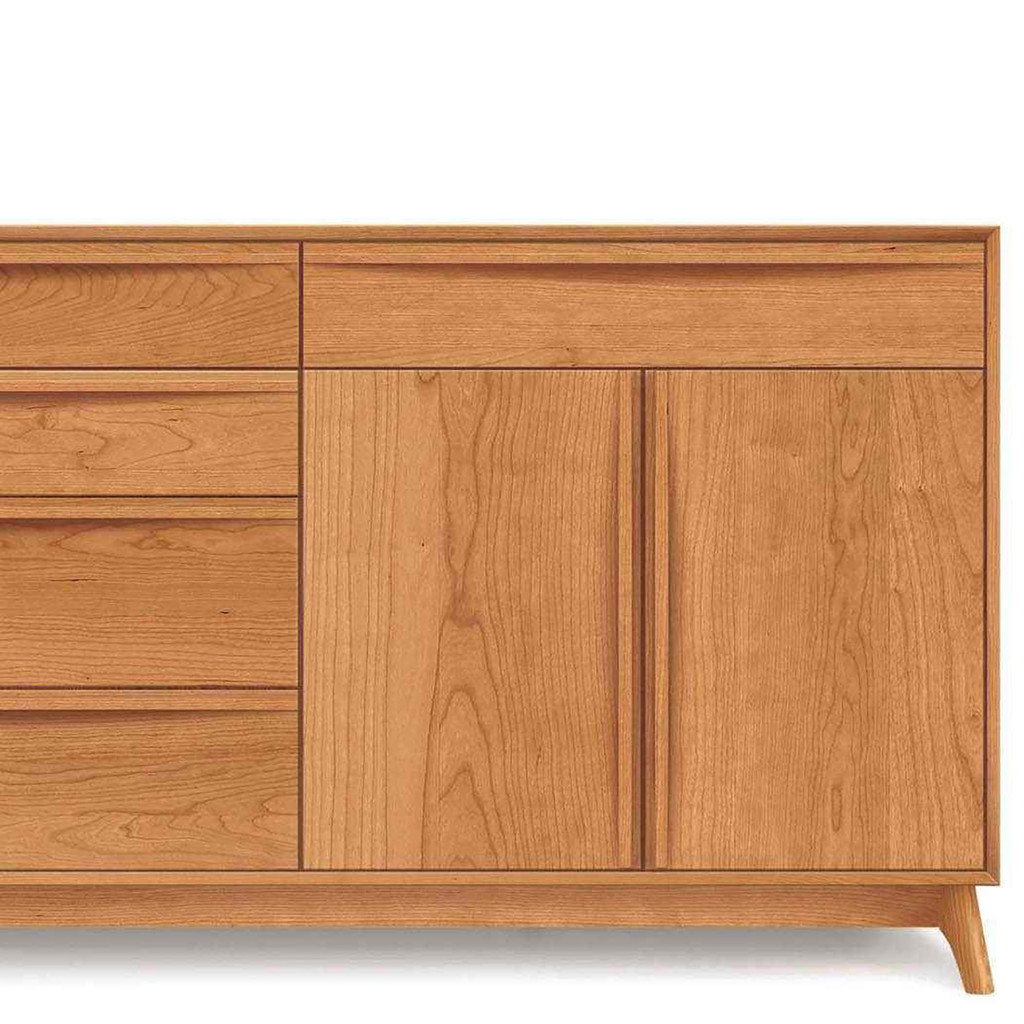 Catalina Buffet (4 Drawers on left, 1 Drawer over two doors on right) in Cherry - Urban Natural Home Furnishings