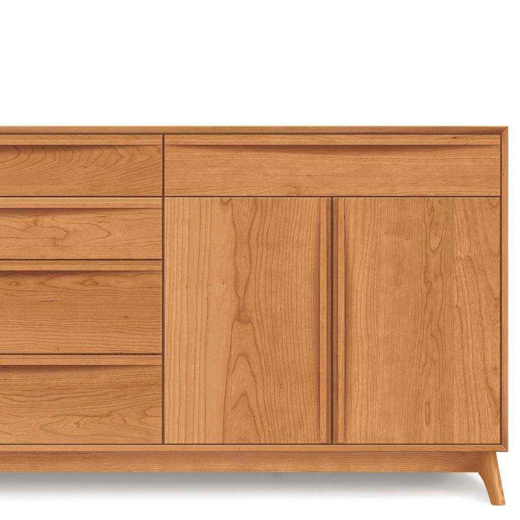 Catalina Dresser (4 Drawers on left, 1 Drawer over two doors on right) in Cherry - Urban Natural Home Furnishings