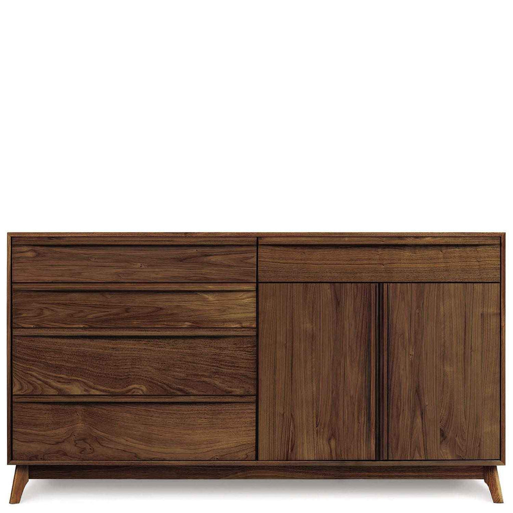 Catalina Buffet (4 Drawers on left, 1 Drawer over two doors on right) in Walnut - Urban Natural Home Furnishings.  Dressers & Armoires, Copeland