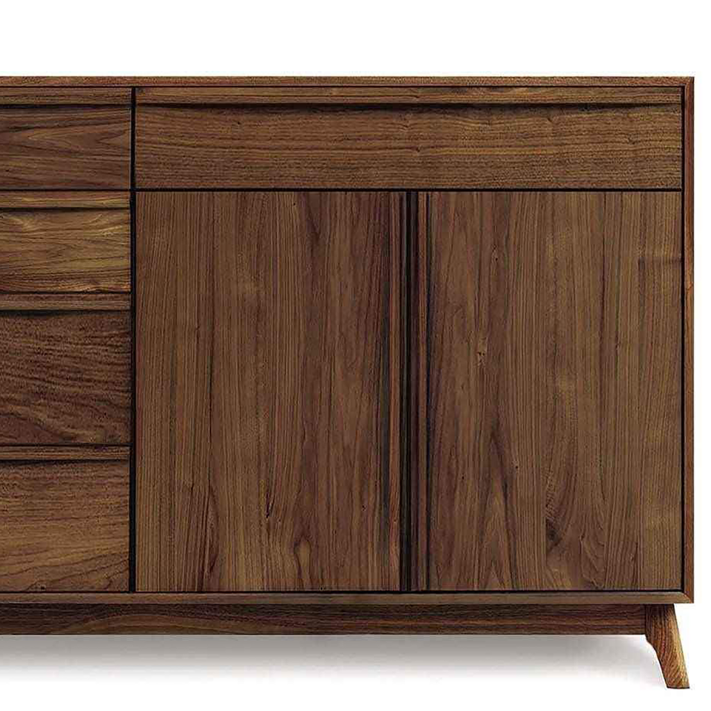 Catalina Dresser (4 Drawers on left, 1 Drawer over two doors on right) in Walnut - Urban Natural Home Furnishings