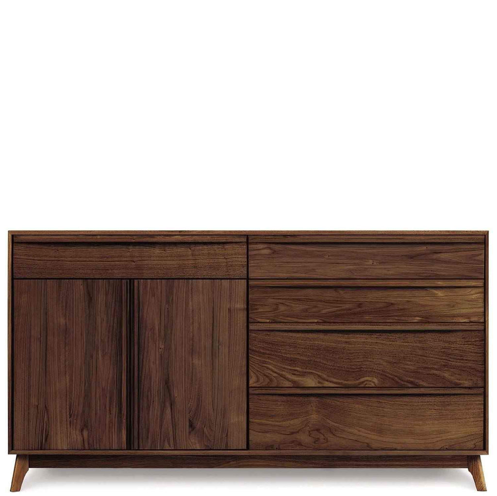 Catalina Buffet (4 Drawers on right, 1 Drawer over two doors on left) in Walnut - Urban Natural Home Furnishings