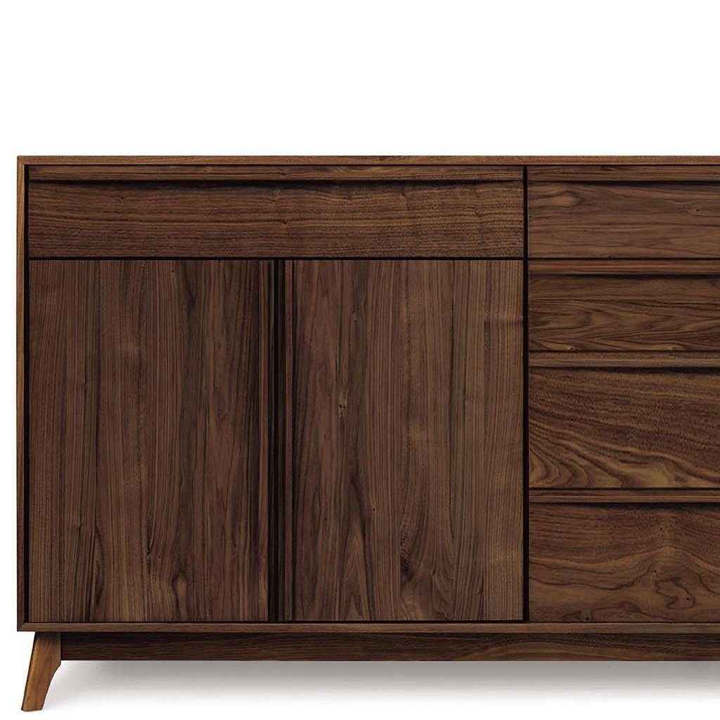 Catalina Buffet (4 Drawers on right, 1 Drawer over two doors on left) in Walnut - Urban Natural Home Furnishings