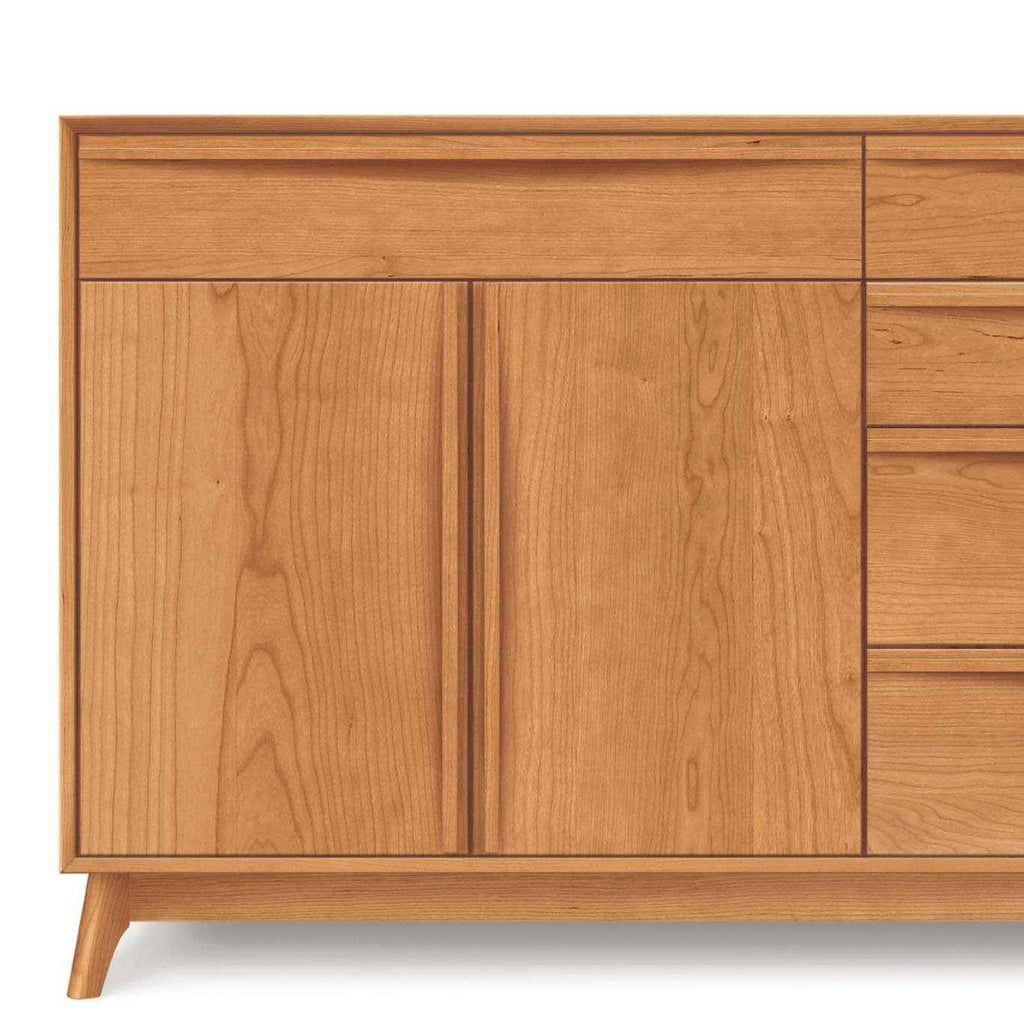 Catalina Dresser (4 Drawers on right, 1 Drawer over two doors on left) in Cherry - Urban Natural Home Furnishings
