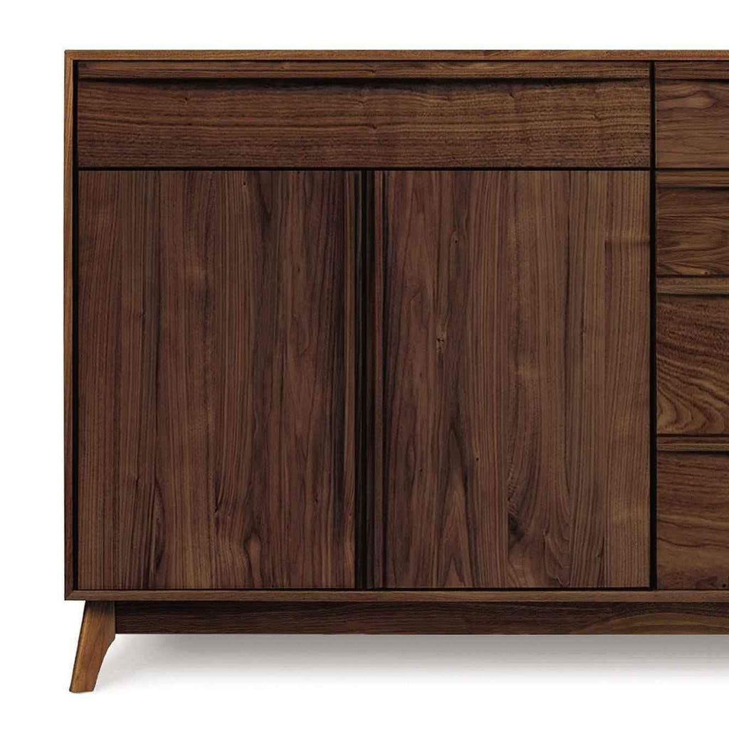 Catalina Dresser (4 Drawers on right, 1 Drawer over two doors on left) in Walnut by Copeland